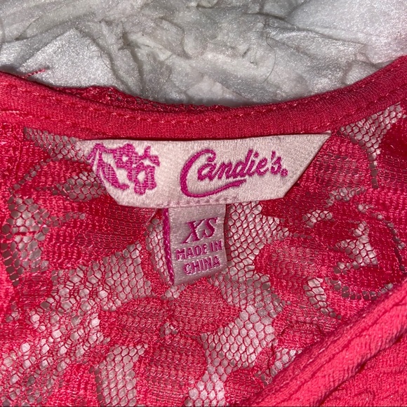 Candies Juniors Size XS Pink Sleeveless Dress with Lace Detail Spring Dress - Picture 4 of 7